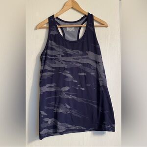 ATHLETA Speedlight Camo Racerback Seamless Tank Top Nylon Blue Women Size Large